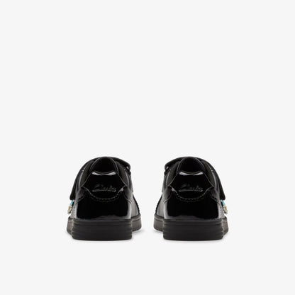 Disco Charm Kid Black Leather | Clarks on Sale