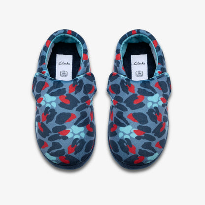 Fluffy Snug Kid Blue Camo Combination | Clarks discount