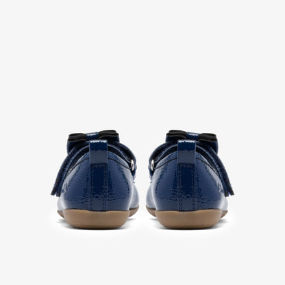 Charm Bow Toddler Navy Patent | Clarks on Sale