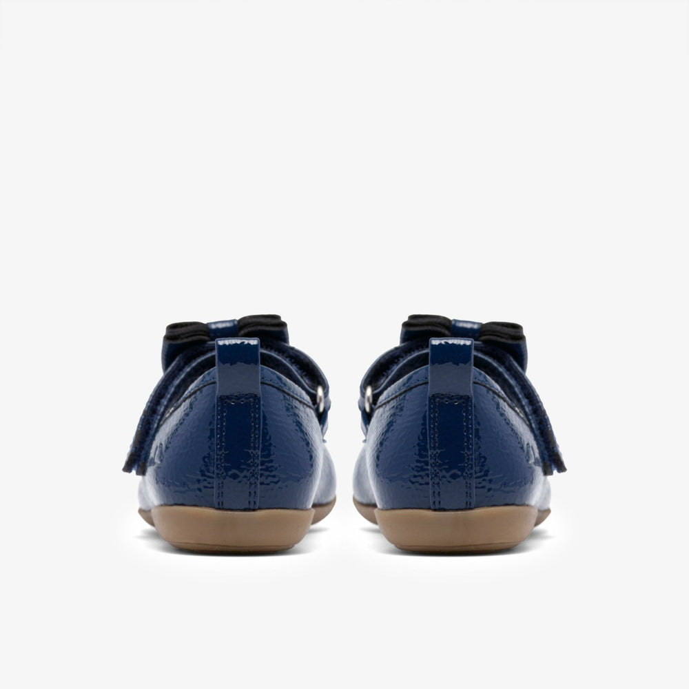 Charm Bow Toddler Navy Patent | Clarks on Sale