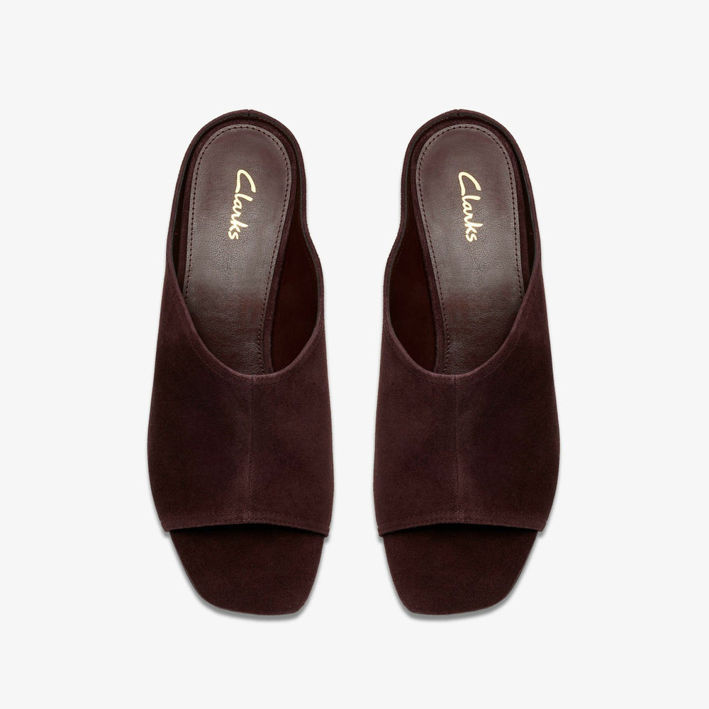Siray Mule Dark Brown Suede | Clarks on Sale