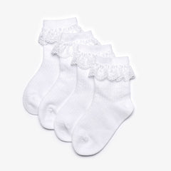 Frilly Socks White 4 Pack 1-2 Years White | Clarks discount