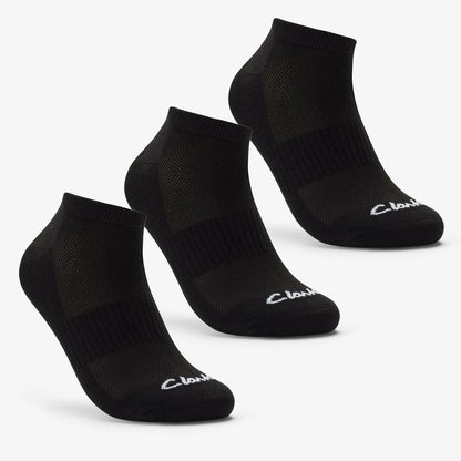 Ankle Socks 3 Pack Size 6-11 Black Black | Clarks for sale