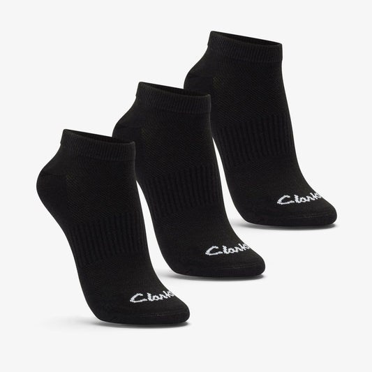 Ankle Socks 3 Pack Size 2-8 Black Black | Clarks for sale