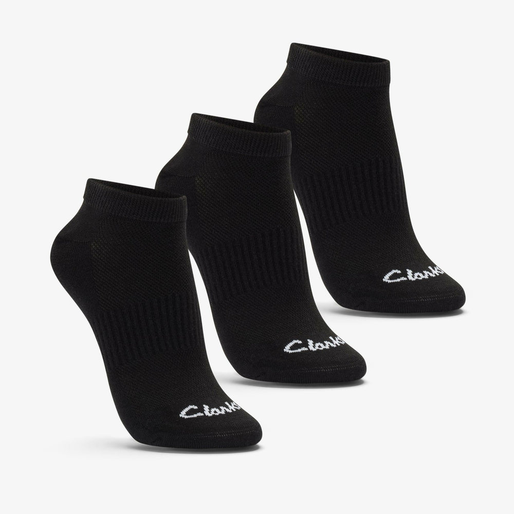 Ankle Socks 3 Pack Size 2-8 Black Black | Clarks for sale