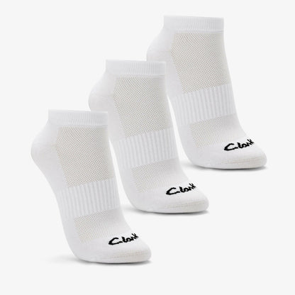 Sports Ankle Socks 3 Pack Size 2-8 White | Clarks online